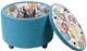Olliix by Madison Park Blue Sasha Round Ottoman with Shoe Holder Insert-3