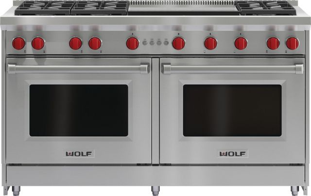 Wolf® 60" Stainless Steel Pro Style Natural Gas Range