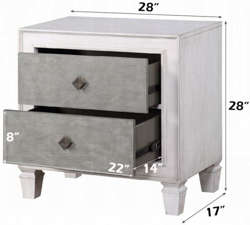 ACME Furniture Katia Rustic Gray/Weathered White Nightstand-2