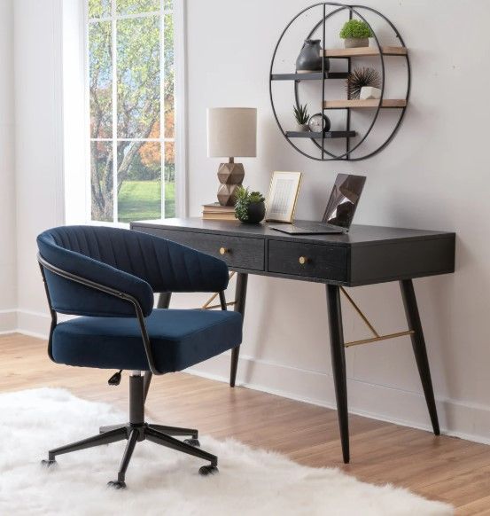 Linon Portland Navy Office Chair-1