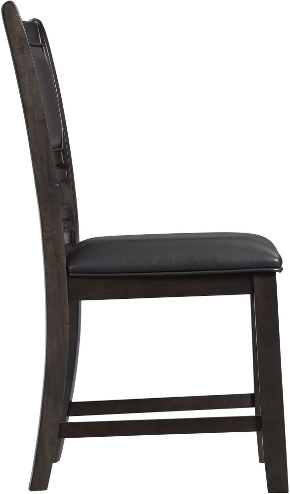 Elements International Amherst Walnut Upholstered Dining Side Chair-2