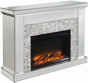ACME Furniture Laksha Gray/Mirrored Fireplace