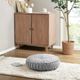 Olliix by Intelligent Design Loretta Grey 22" Diameter x 6" Poly Chenille Round Floor Pillow Cushion-1