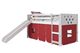Donco Kids Circles White Twin Loft with Slide & Red Tent Kit-0