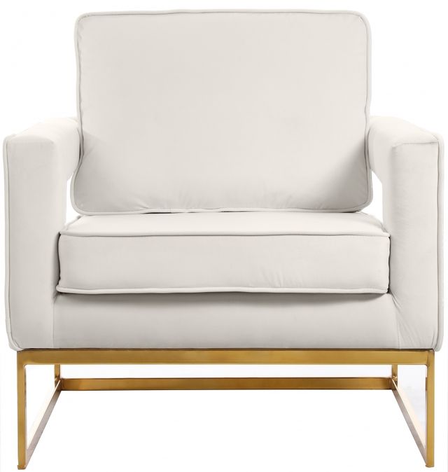 Meridian Furniture Noah Cream/Gold Velvet Chair-1