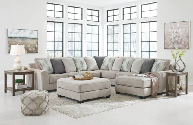 Benchcraft® Ardsley 2-Piece Pewter Sectional with Ottoman-3