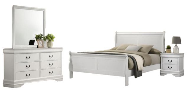 Coaster® Louis Philippe 4-Piece White Eastern King Bedroom Set