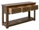 International Furniture Direct Parota III Barrel Brown Sofa Table-2