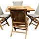 Stylecraft 5-Piece Solid Teak Water Base Natural Outdoor Dining Set -2