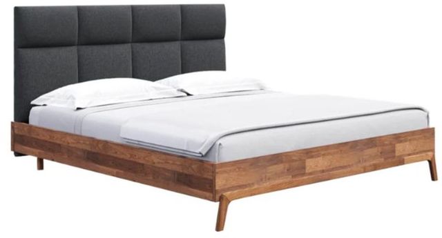 LH Home Remix Brown/Grey King Panel Upholstered Bed-0
