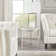 Olliix by Madison Park Silver/Cream Reese Real Marble Round End Table-4