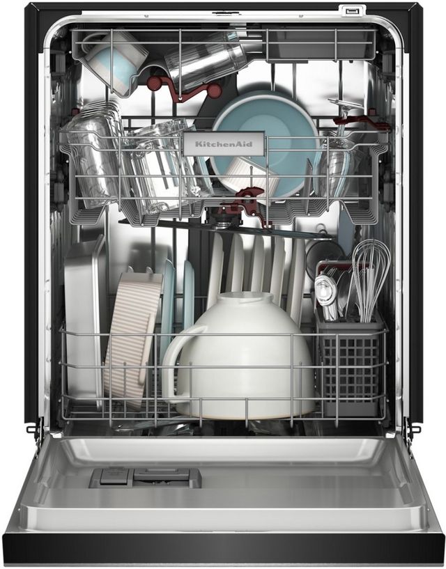 KitchenAid® 24" Black Ore 360° Max Jets™ Third Rack Front Control Built-In Dishwasher with ProDry™ System-4
