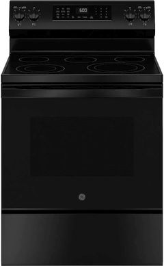 GE® 600 Series 30" Black Freestanding Electric Range