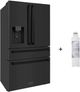 ZLINE 36" 21.6 Cu. Ft. Fingerprint Resistant Black Stainless Steel Counter Depth French Door Refrigerator with Water Dispenser, Ice Dispenser, and Extra Water Filter-1