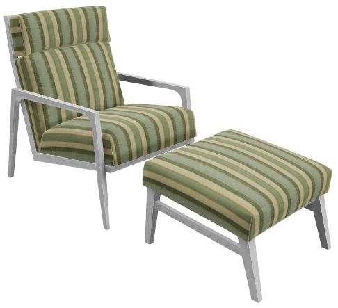 Craftmaster® Customizable CM Modern 2-Piece Accent Chair with Ottoman Set-1
