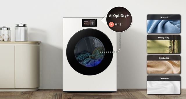 Samsung Bespoke AI 7.6 Cu. Ft. Ivory Front Load Electric Dryer