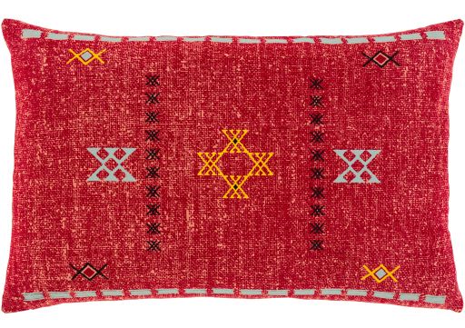 Surya Cactus Silk Bright Red 13"x20" Toss Pillow with Down Insert-0