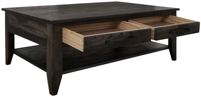 International Furniture Direct Teak Stained Dark Cocktail Table-4