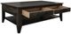 International Furniture Direct Teak Stained Dark Cocktail Table-4