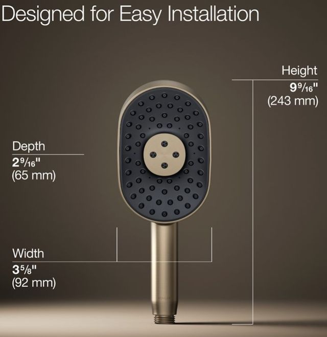 KOHLER® Statement® Vibrant Brushed Bronze 1.75 GPM Oblong 3-Function Handshower-3