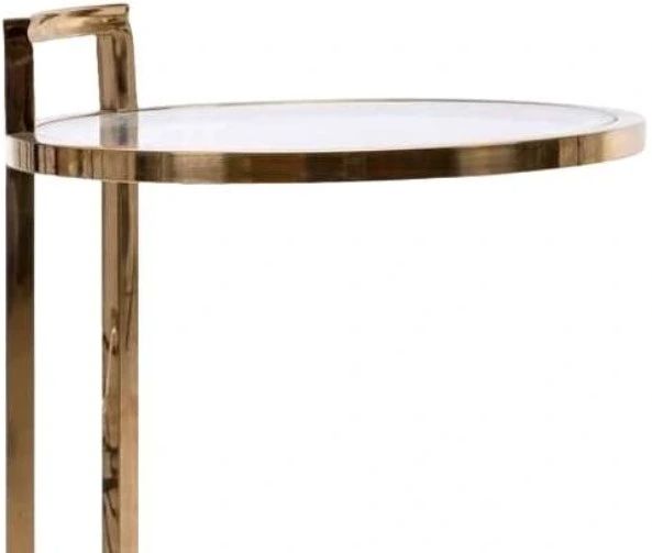 Decor-Rest® Furniture LTD Susete Glass Top Side Table with Gold Base-1