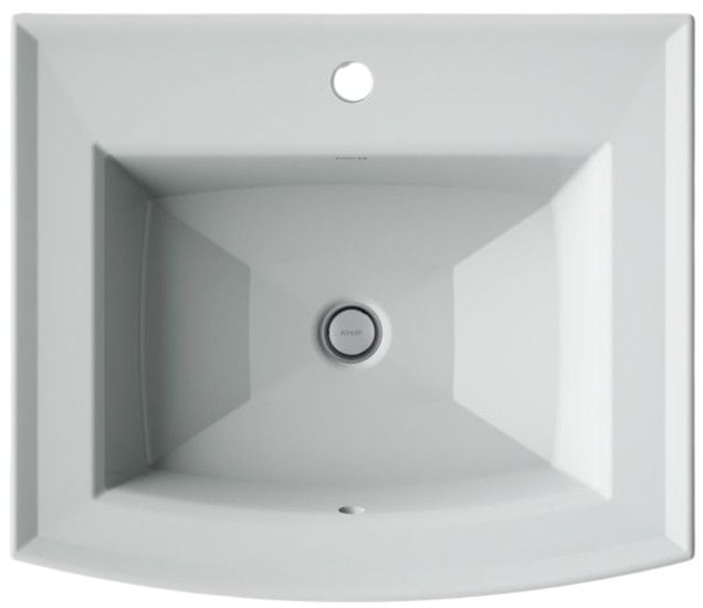Kohler Archer® Ice Grey 22.75" Single-hole Rectangular Drop-In Bathroom Sink-1