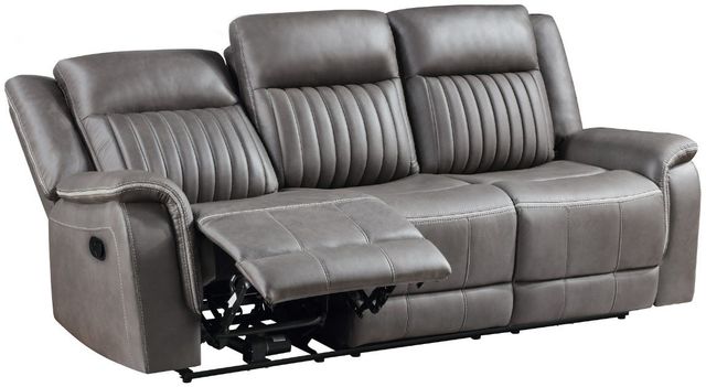 New Classic® Home Furnishings Enzo Gray Dual Manual Reclining Sofa-4