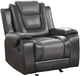 Homelegance® Briscoe Dark Gray/Light Gray Manual Glider Reclining Chair-0