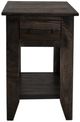International Furniture Direct Dark Teak Black Chairside Table-1