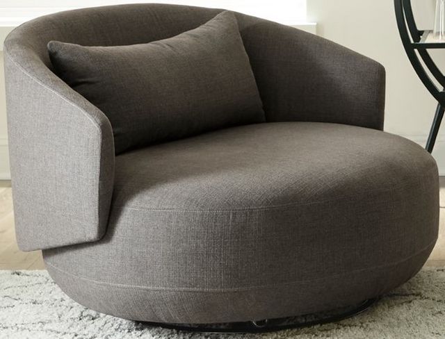 Liberty Furniture Haley Charcoal Swivel Cuddler Chair