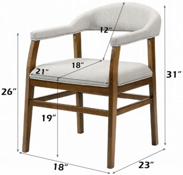 ACME Furniture Darcy 2-Piece Gray/Dark Walnut Upholstered Dining Side Chair Set-2