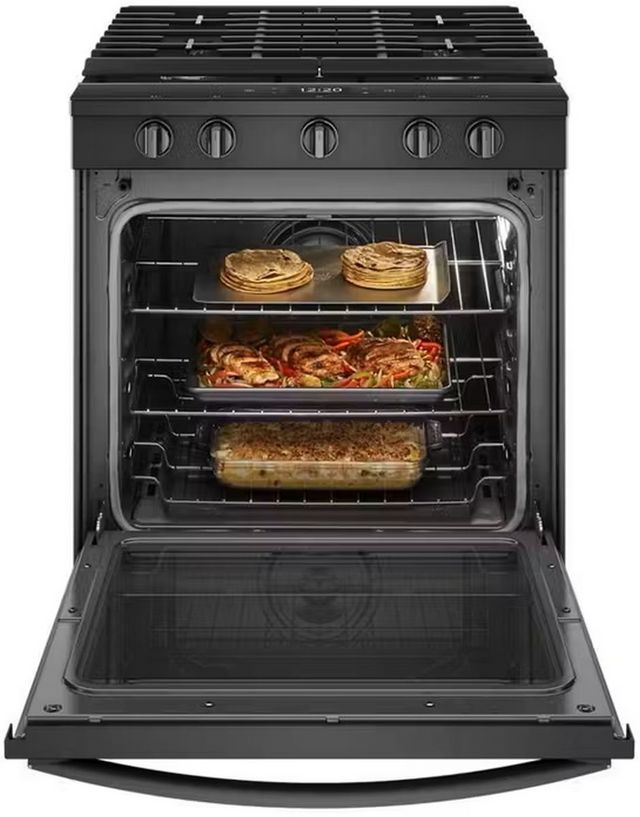 Whirlpool® 30" Smart Slide-In Gas Range-Black-3