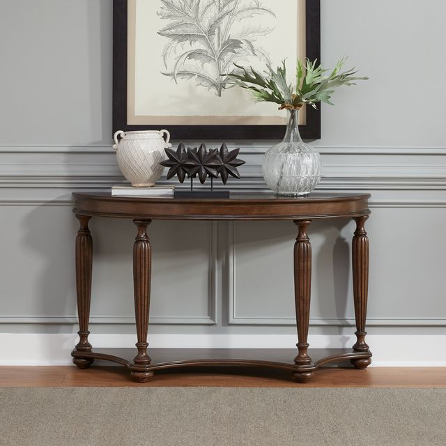 Liberty Furniture Allington Satin Sienna Demilune Sofa Table-1