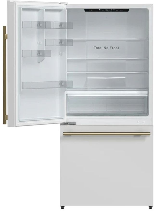 FORNO® Milano 62 in. 34.4 Cu. Ft. White Bottom Freezer Refrigerator-1