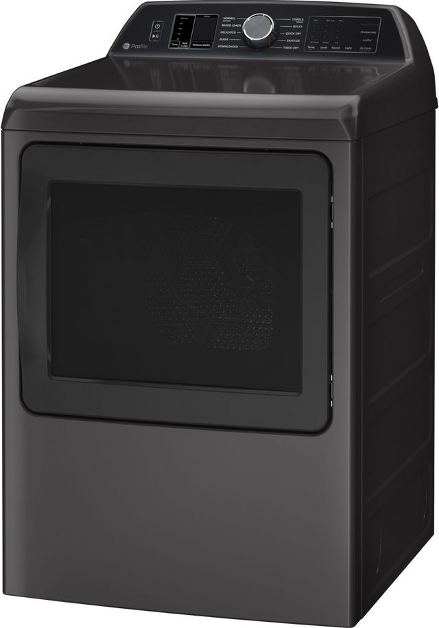 GE Profile™ 7.4 Cu. Ft. Diamond Gray Front Load Gas Dryer-1