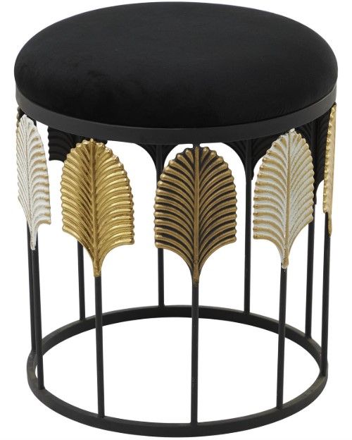 Deco Marche Black Upholstered Stool-0