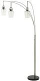 StyleCraft Black Marble/Brushed Nickel Floor Lamp-0