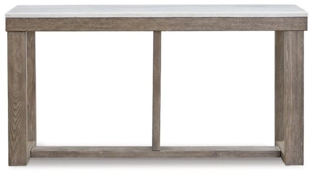 Signature Design by Ashley® Loyaska Ivory Sofa Table with Brown Base -1