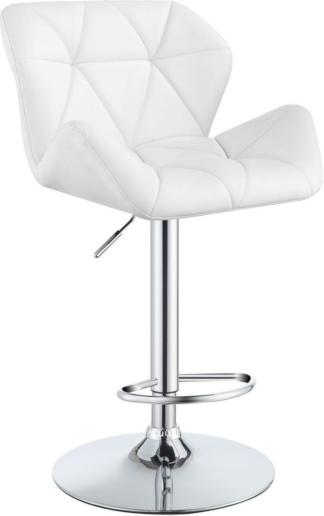 Coaster® Berrington 2-Piece Chrome/White Adjustable Stools-2