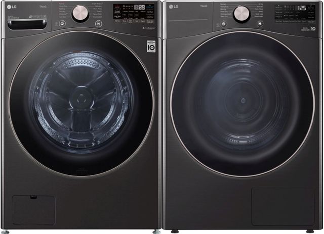LG Black Steel Front Load Washer & Electric Dryer Laundry Pair-0