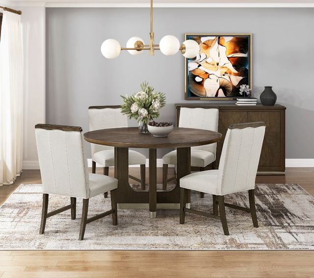 Homelegance® Clara Brown Round Dining Table-1