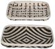 A & B Home 2-Piece Black/White Rectangular Woven Bamboo Tray Set-1