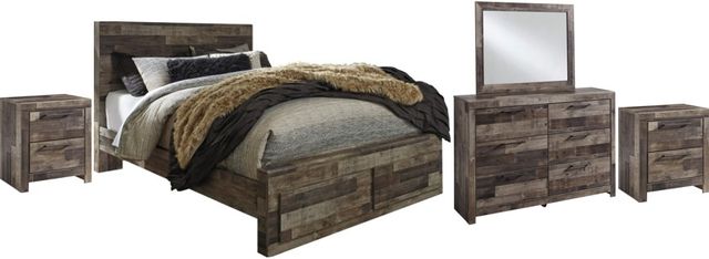 Derekson 5 Piece Queen Storage Bedroom - Multi Gray Derekson 5 Piece Queen Storage Bedroom - Multi Gray