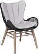 Armen Living Mateo Charcoal/Gray/Natural Fabric/Wooden Outdoor Dining Chair-0