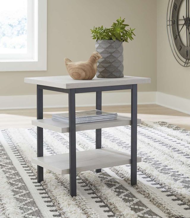 Signature Design by Ashley® Bayflynn 2-Piece Whitewash End Table with Gray Framework -4