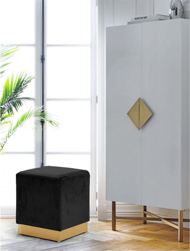 Meridian Furniture Jax Black Velvet Stool-1