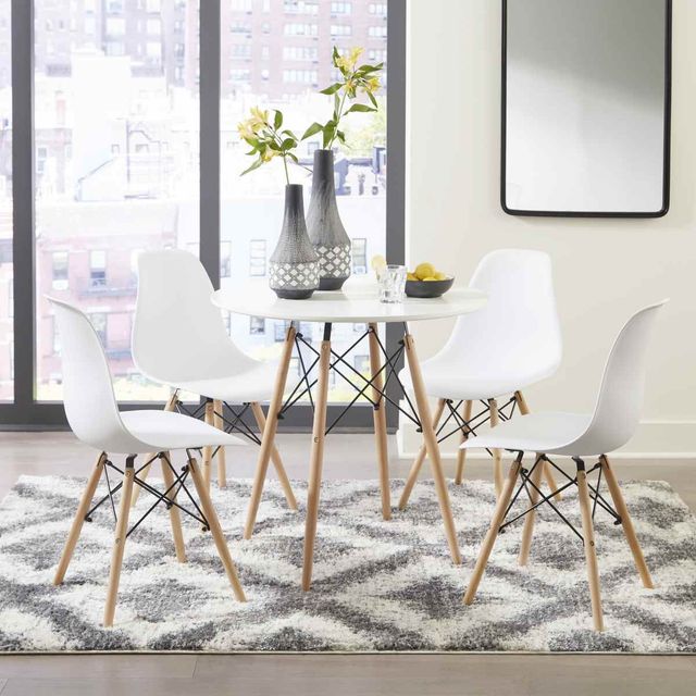 Signature Design by Ashley® Jaspeni White Dining Table with Natural Tapper Legs-3