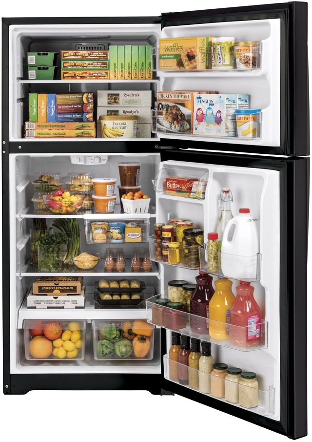 GE® 33 in. 21.9 Cu. Ft. Black Slate Top Freezer Refrigerator-2