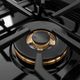 ZLINE Designer Collection Paramount 30" 4.2 cu. ft. Black Satin Stainless Steel Dual Fuel Range with 4 Burner Gas Cooktop and Electric Convection Oven with Champagne Bronze/Matte Black Accents-4