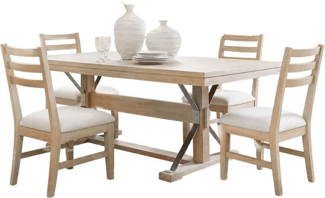 aspenhome® Maddox 5-Piece Beige/Biscotti Upholstered Dining Set-0
